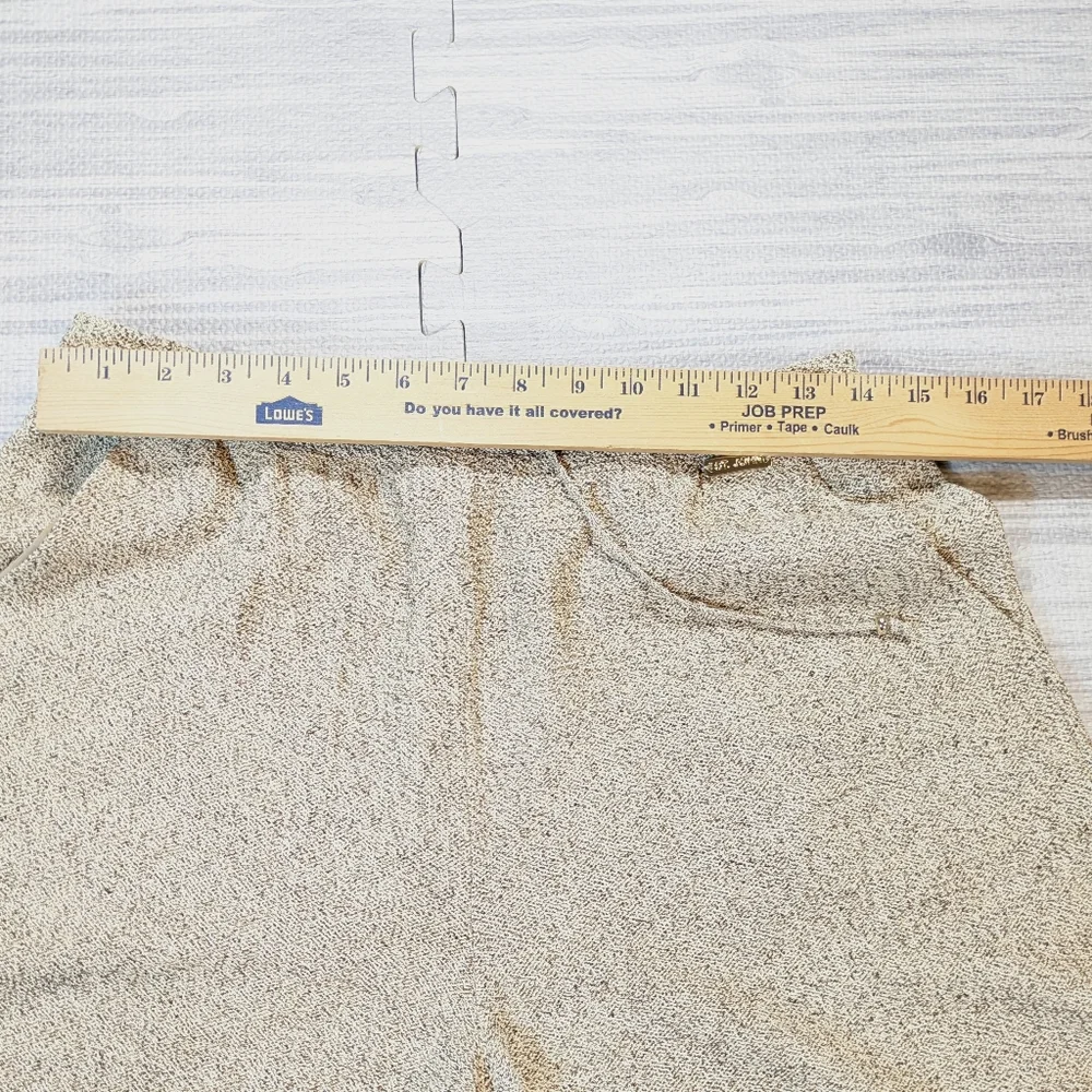 St. John Sport - Marie Gray Bermuda Knit Shorts Beige Tie Waist Pockets Luxury S